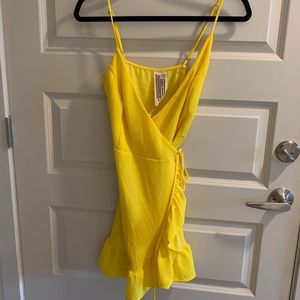 Free People Yellow Wrap Dress